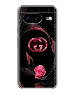 Чехол для Google Pixel 8 с картинкой «Gucci — неоновая роза»