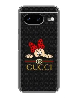 Чехол для Google Pixel 8 с картинкой «Минни Маус Gucci — черный»