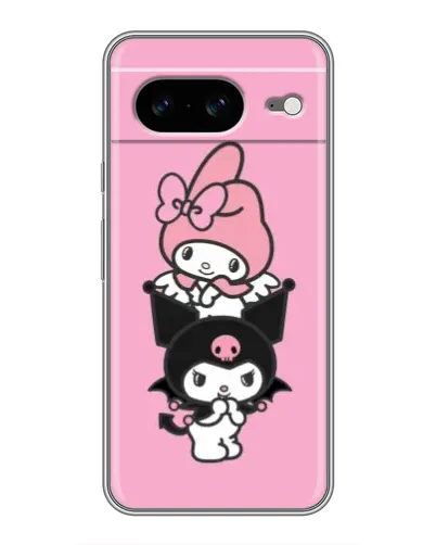 Чехол для Google Pixel 8 с картинкой «Трио My Melody и Kuromi»
