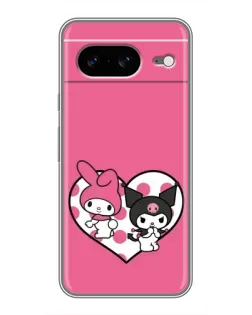 Чехол для Google Pixel 8 с картинкой «Kuromi и My Melody»