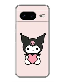 Чехол для Google Pixel 8 с картинкой «Kuromi и сердце»