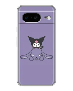 Чехол для Google Pixel 8 с картинкой «Kuromi на лиловом фоне»