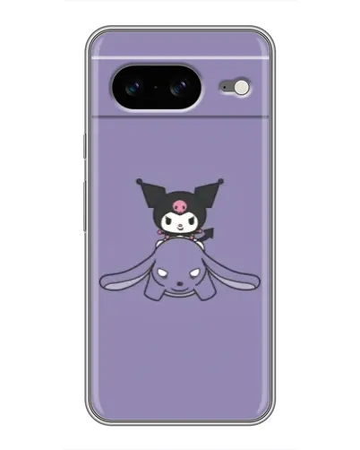 Чехол для Google Pixel 8 с картинкой «Kuromi на лиловом фоне»