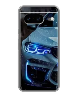 Чохол для Google Pixel 8 з картинкою «Погляд BMW з синіми фарами»