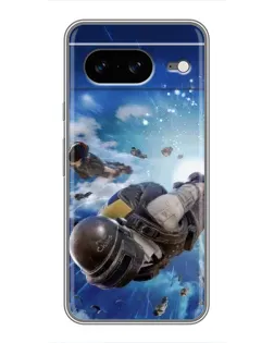 Чохол для Google Pixel 8 з картинкою «Десант PUBG — стрибок»