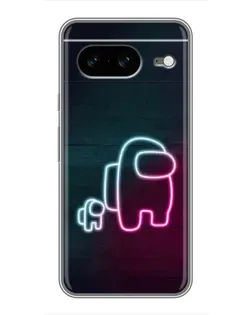 Чехол для Google Pixel 8 с картинкой «Among Us неон-арт»