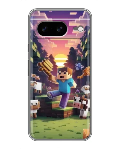 Чехол для Google Pixel 8 с картинкой «Стив на ферме»