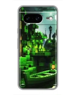 Чехол для Google Pixel 8 с картинкой «Minecraft лесной пейзаж»