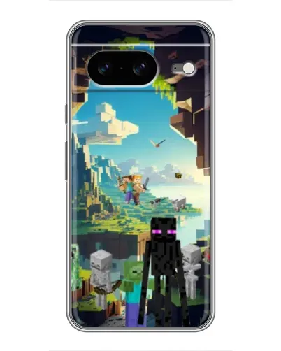 Чехол для Google Pixel 8 с картинкой «Эндермен в лесу»