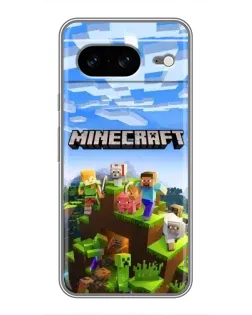 Чехол для Google Pixel 8 с картинкой «Minecraft классический мир»