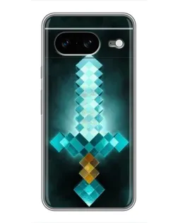 Чехол для Google Pixel 8 с картинкой «Алмазный меч неон»