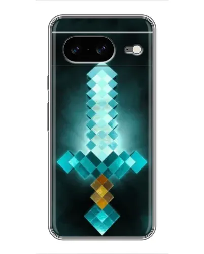 Чехол для Google Pixel 8 с картинкой «Алмазный меч неон»