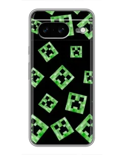 Чехол для Google Pixel 8 с картинкой «Паттерн с криперами»