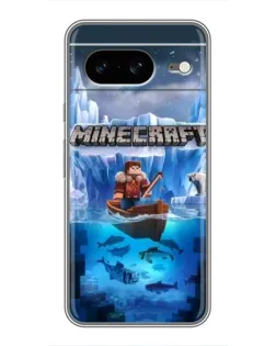 Чехол для Google Pixel 8 с картинкой «Minecraft ледяной мир»