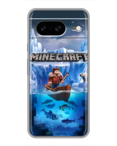 Чехол для Google Pixel 8 с картинкой «Minecraft ледяной мир»