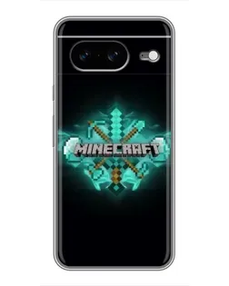 Чехол для Google Pixel 8 с картинкой «Minecraft Diamond лого»