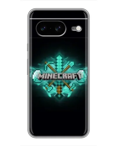 Чехол для Google Pixel 8 с картинкой «Minecraft Diamond лого»