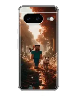 Чехол для Google Pixel 8 с картинкой «Стив в лесу»