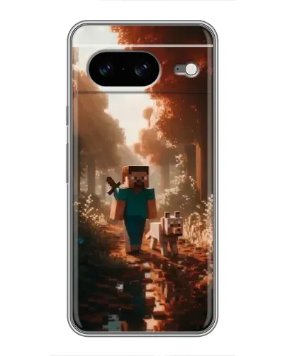 Чехол для Google Pixel 8 с картинкой «Стив в лесу»
