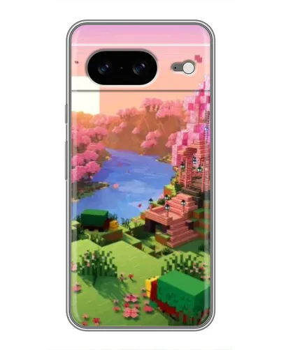 Чехол для Google Pixel 8 с картинкой «Розовое дерево Minecraft»