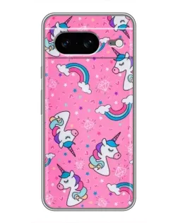 Чехол для Google Pixel 8 с картинкой «Unicorn паттерн розовый»