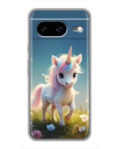 Чехол для Google Pixel 8 с картинкой «Единорог на поляне»