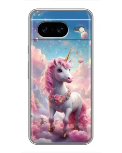 Чехол для Google Pixel 8 с картинкой «Единорог среди облаков»
