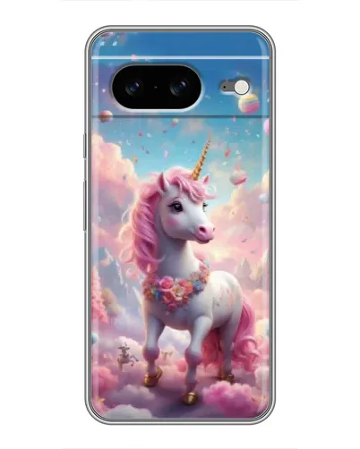 Чехол для Google Pixel 8 с картинкой «Единорог среди облаков»