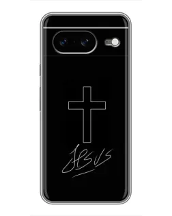 Чохол для Google Pixel 8 з картинкою «Графічний хрест Jesus»