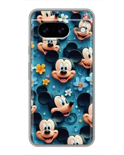 Чехол для Google Pixel 8 с картинкой «Паттерн Микки и Минни»