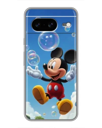 Чехол для Google Pixel 8 с картинкой «Mickey и мыльные пузыри»