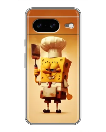 Чехол для Google Pixel 8 с картинкой «Губка Боб повар»