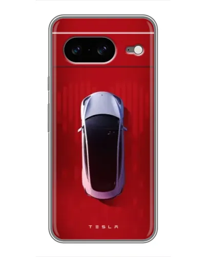 Чехол для Google Pixel 8 с картинкой «Tesla Top View»
