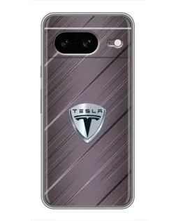 Чехол для Google Pixel 8 с картинкой «Металлическая текстура Tesla»