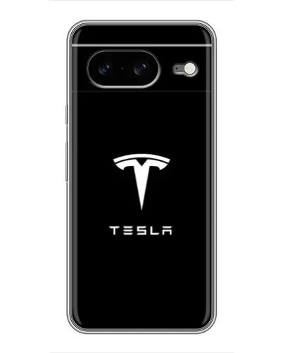 Чехол для Google Pixel 8 с картинкой «Tesla White Logo»