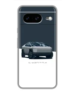Чехол для Google Pixel 8 с картинкой «Серебристый Cybertruck Tesla»