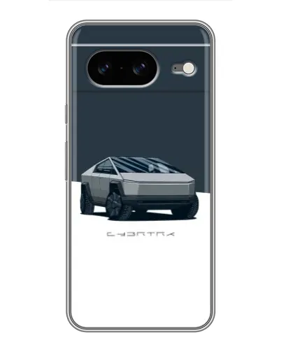 Чехол для Google Pixel 8 с картинкой «Серебристый Cybertruck Tesla»