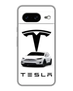 Чехол для Google Pixel 8 с картинкой «Tesla White Style»