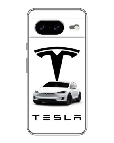 Чехол для Google Pixel 8 с картинкой «Tesla White Style»