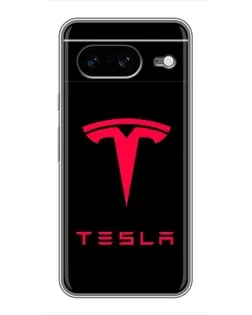 Чехол для Google Pixel 8 с картинкой «Tesla Red Logo»