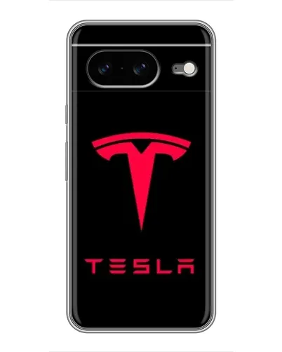 Чехол для Google Pixel 8 с картинкой «Tesla Red Logo»