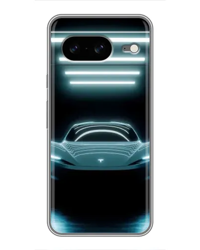 Чехол для Google Pixel 8 с картинкой «Tesla в неоне»