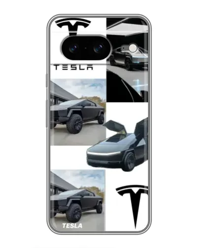 Чехол для Google Pixel 8 с картинкой «Коллаж Cybertruck Tesla»