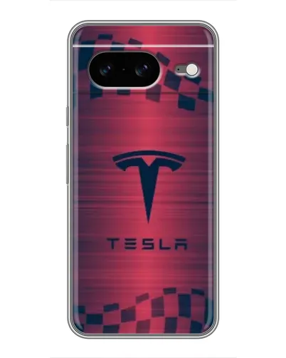 Чехол для Google Pixel 8 с картинкой «Тесла красный карбон»