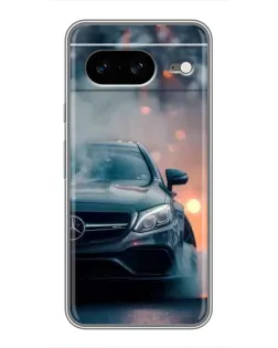 Чехол для Google Pixel 8 с картинкой «Mercedes — ночной город»