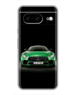 Чехол для Google Pixel 8 с картинкой «Mercedes — неоновый лого»