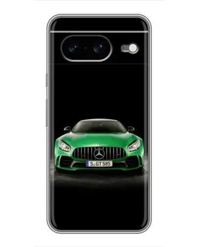 Чехол для Google Pixel 8 с картинкой «Mercedes — неоновый лого»
