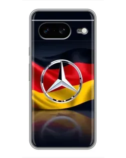 Чехол для Google Pixel 8 с картинкой «Mercedes — флаг Германии»