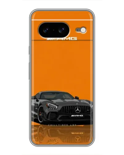 Чехол для Google Pixel 8 с картинкой «Оранжевый Mercedes AMG»
