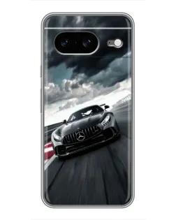 Чехол для Google Pixel 8 с картинкой «Гоночный Mercedes AMG»